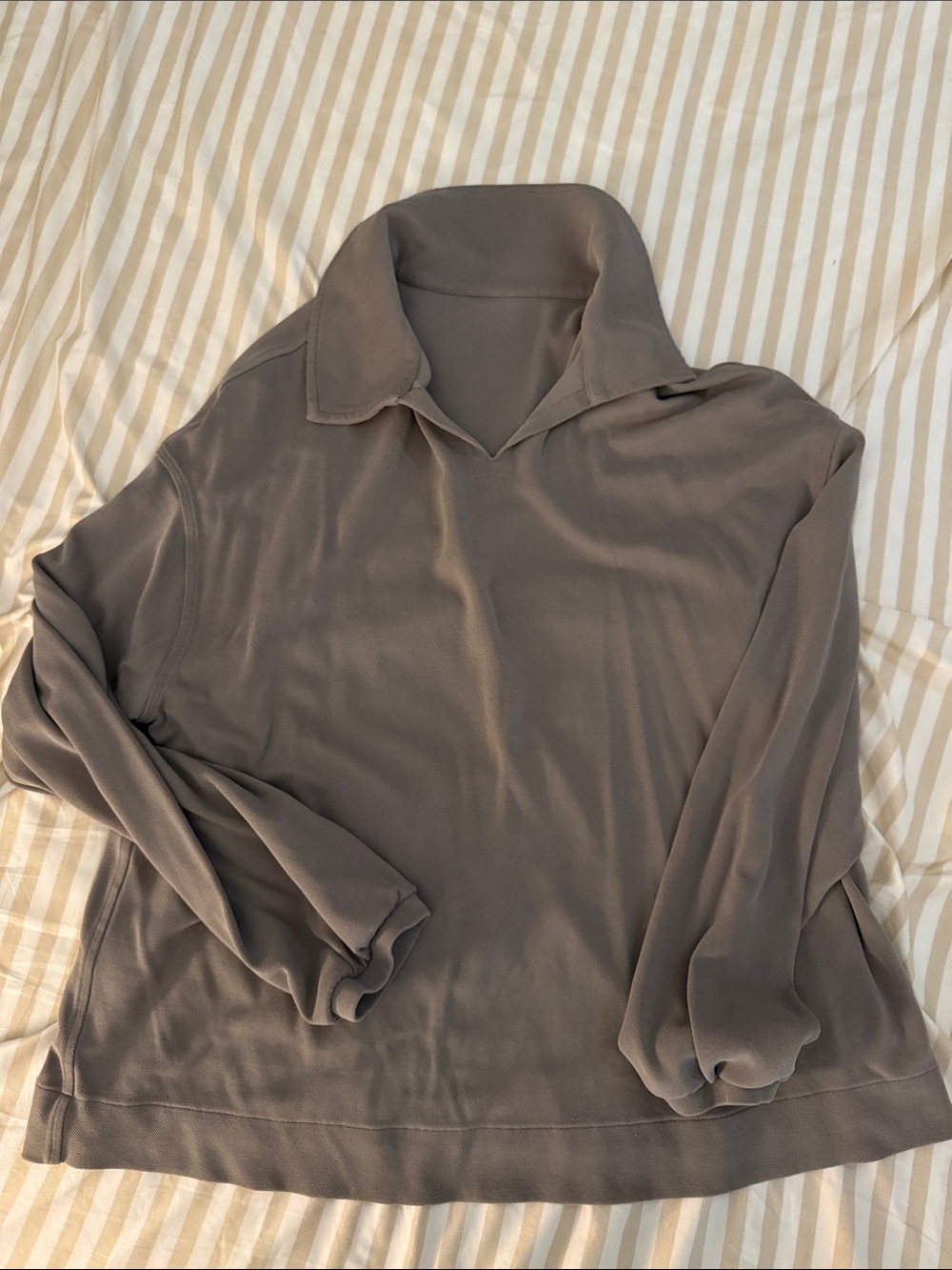 Lululemon Collared Long Sleeve Top in Taupe